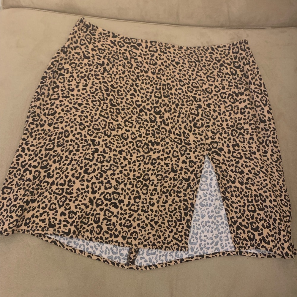 Reformation mini skirt with slit